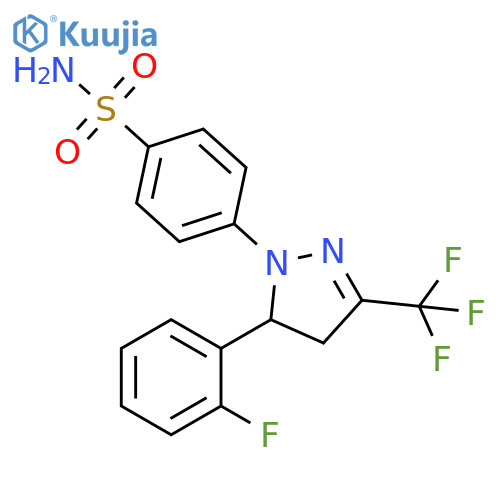 Benzenesulfonamide,4-[5-(2-fluorophenyl)-4,5-dihydro-3-(trifluoromethyl)-1H-pyrazol-1-yl]- structure