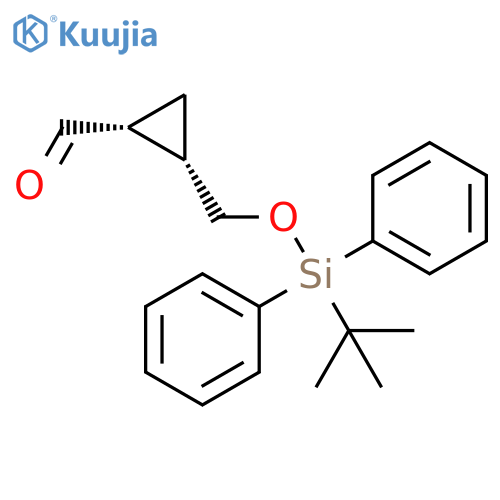 Cyclopropanecarboxaldehyde,2-[[[(1,1-dimethylethyl)diphenylsilyl]oxy]methyl]-, (1R,2S)- structure