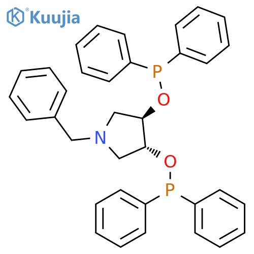Phosphinous acid, diphenyl-,(3R,4R)-1-(phenylmethyl)-3,4-pyrrolidinediyl ester structure