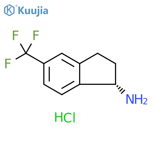 (S)-5-(Trifluoromethyl)-2,3-dihydro-1H-inden-1-amine hydrochloride structure