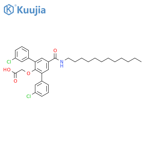 [3,3''-Dichloro-5'-(dodecylcarbamoyl)[1,1':3',1''-terphenyl]-2'-yloxy]acetic acid structure
