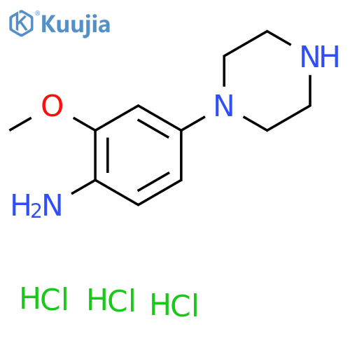 2-Methoxy-4-(piperazin-1-yl)aniline trihydrochloride structure