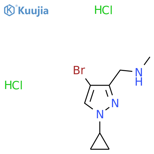 1-(4-Bromo-1-cyclopropylpyrazol-3-yl)-N-methylmethanamine;dihydrochloride structure