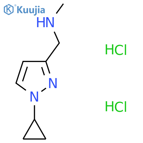 1-(1-Cyclopropylpyrazol-3-yl)-N-methylmethanamine;dihydrochloride structure