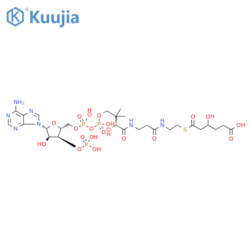 Coenzyme A, S-(6-hydrogen 3-hydroxyhexanedioate) structure