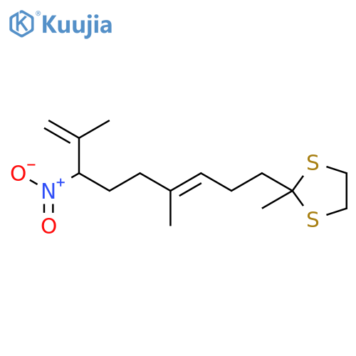 1,3-Dithiolane, 2-[(3E)-4,8-dimethyl-7-nitro-3,8-nonadien-1-yl]-2-methyl- structure