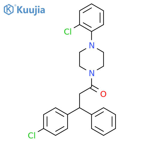 1-Propanone,3-(4-chlorophenyl)-1-[4-(2-chlorophenyl)-1-piperazinyl]-3-phenyl- structure