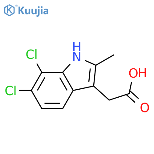 (6,7-Dichloro-2-methyl-1h-indol-3-yl)acetic acid structure