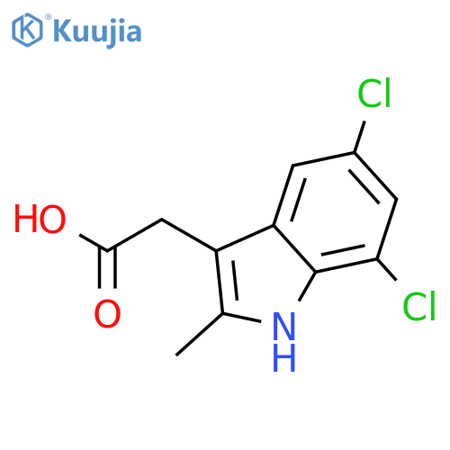 2-(5,7-Dichloro-2-methyl-1H-indol-3-yl)acetic acid structure