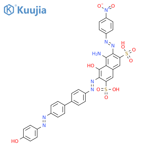 5-amino-4-hydroxy-3-[4-[4-(4-hydroxyphenyl)azophenyl]phenyl]azo-6-(4-nitrophenyl)azo-naphthalene-2,7-disulfonic acid structure