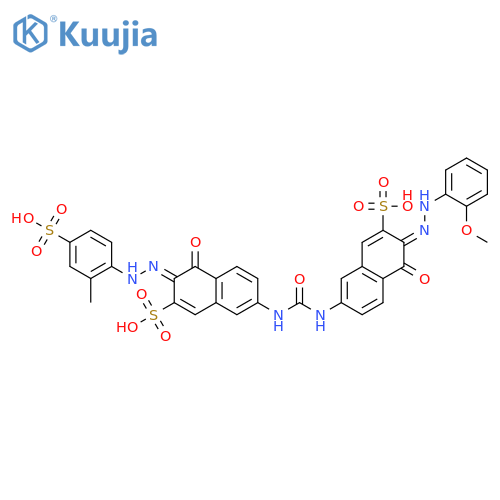 2-Naphthalenesulfonicacid,4-hydroxy-7-[[[[5-hydroxy-6-[(2-methoxyphenyl)azo]-7-sulfo-2-naphthalenyl]amino]carbonyl]amino]-3-[(2-methyl-4-sulfophenyl)azo]-(9CI) structure