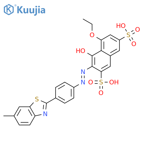 5-ethoxy-4-hydroxy-3-[4-(6-methyl-1,3-benzothiazol-2-yl)phenyl]azo-naphthalene-2,7-disulfonic acid structure