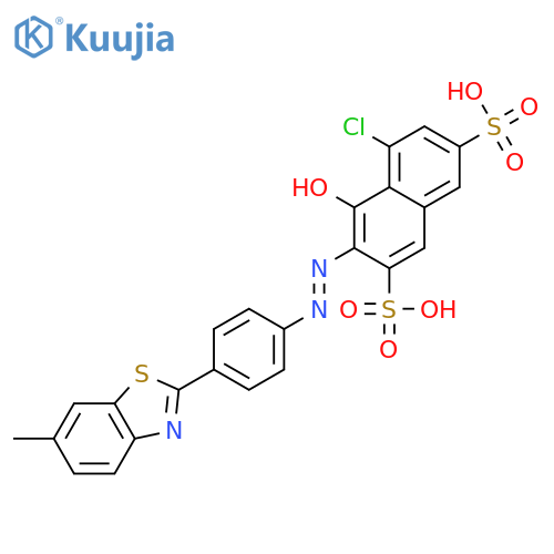 5-chloro-4-hydroxy-3-[4-(6-methyl-1,3-benzothiazol-2-yl)phenyl]azo-naphthalene-2,7-disulfonic acid structure