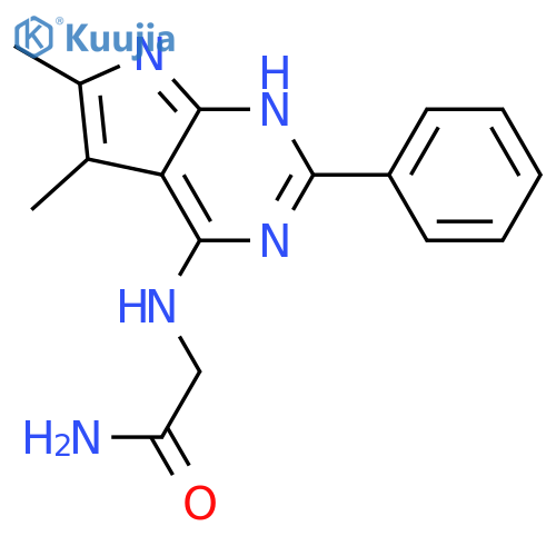 Acetamide,2-[(5,6-dimethyl-2-phenyl-1H-pyrrolo[2,3-d]pyrimidin-4-yl)amino]- structure