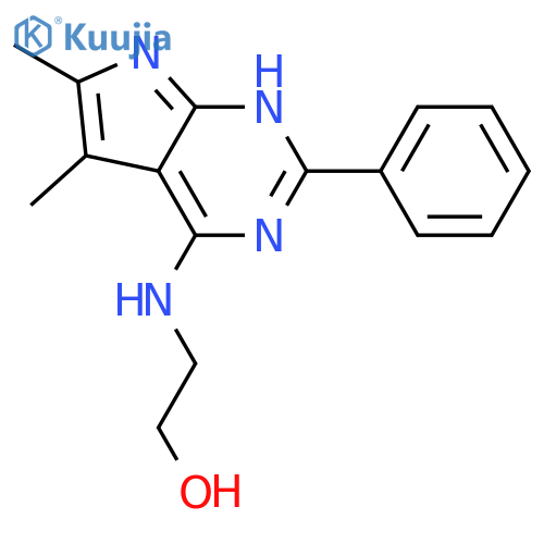 Ethanol,2-[(5,6-dimethyl-2-phenyl-1H-pyrrolo[2,3-d]pyrimidin-4-yl)amino]- structure