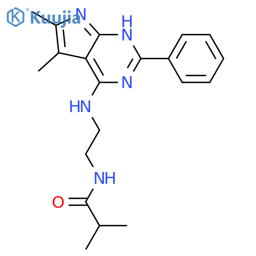 Propanamide,N-[2-[(5,6-dimethyl-2-phenyl-1H-pyrrolo[2,3-d]pyrimidin-4-yl)amino]ethyl]-2-methyl- structure