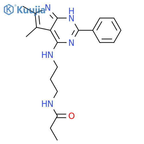 Propanamide,N-[3-[(5,6-dimethyl-2-phenyl-1H-pyrrolo[2,3-d]pyrimidin-4-yl)amino]propyl]- structure