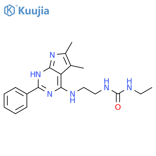 Urea,N-[2-[(5,6-dimethyl-2-phenyl-1H-pyrrolo[2,3-d]pyrimidin-4-yl)amino]ethyl]-N'-ethyl- structure