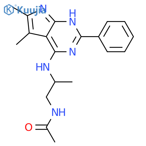 Acetamide,N-[2-[(5,6-dimethyl-2-phenyl-1H-pyrrolo[2,3-d]pyrimidin-4-yl)amino]propyl]- structure