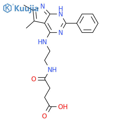 Butanoic acid,4-[[2-[(5,6-dimethyl-2-phenyl-1H-pyrrolo[2,3-d]pyrimidin-4-yl)amino]ethyl]amino]-4-oxo- structure