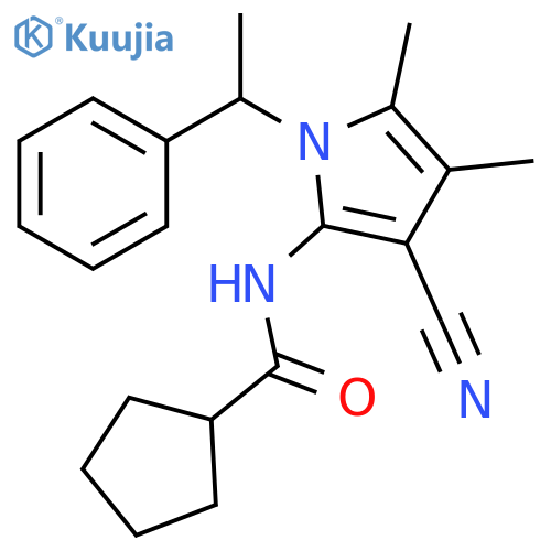 Cyclopentanecarboxamide,N-[3-cyano-4,5-dimethyl-1-(1-phenylethyl)-1H-pyrrol-2-yl]- structure