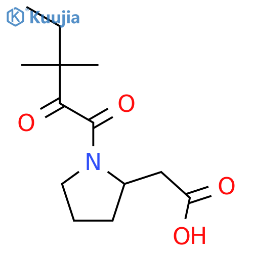 2-Pyrrolidineacetic acid, 1-(3,3-dimethyl-1,2-dioxopentyl)- structure