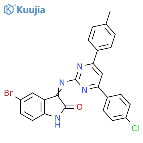 2H-Indol-2-one,5-bromo-3-[[4-(4-chlorophenyl)-6-(4-methylphenyl)-2-pyrimidinyl]imino]-1,3-dihydro- structure
