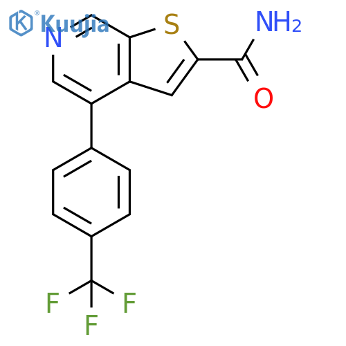 Thieno[2,3-c]pyridine-2-carboxamide, 4-[4-(trifluoromethyl)phenyl]- structure