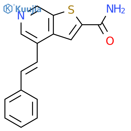 Thieno[2,3-c]pyridine-2-carboxamide, 4-[(1E)-2-phenylethenyl]- structure