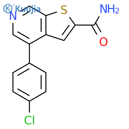 Thieno[2,3-c]pyridine-2-carboxamide, 4-(4-chlorophenyl)- structure