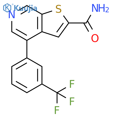Thieno[2,3-c]pyridine-2-carboxamide, 4-[3-(trifluoromethyl)phenyl]- structure