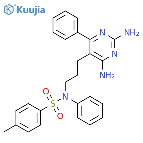 N-[3-(2,4-diamino-6-phenylpyrimidin-5-yl)propyl]-4-methyl-n-phenylbenzenesulfonamide;hydrochloride structure