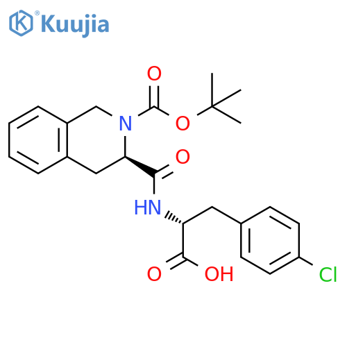 2(1H)-Isoquinolinecarboxylic acid,3-[[[(1R)-1-carboxy-2-(4-chlorophenyl)ethyl]amino]carbonyl]-3,4-dihydro-, 2-(1,1-dimethylethyl) ester, (3R)- structure