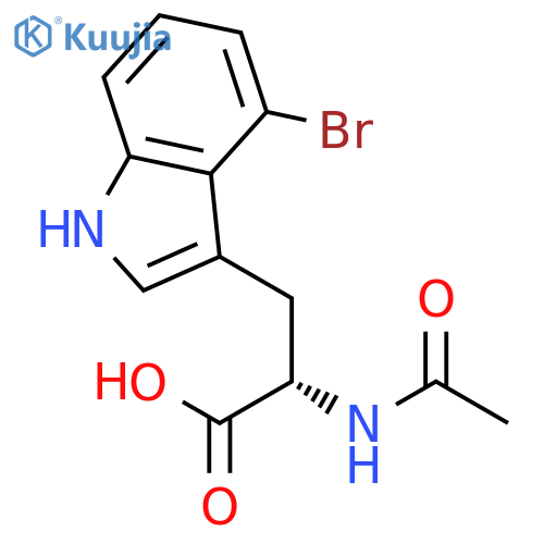 3-(4-bromo-1H-indol-3-yl)-2-acetamidopropanoic acid structure