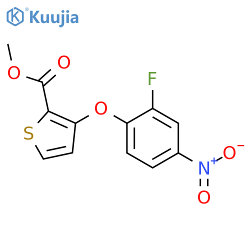Methyl 3-(2-fluoro-4-nitrophenoxy)-2-thiophenecarboxylate structure