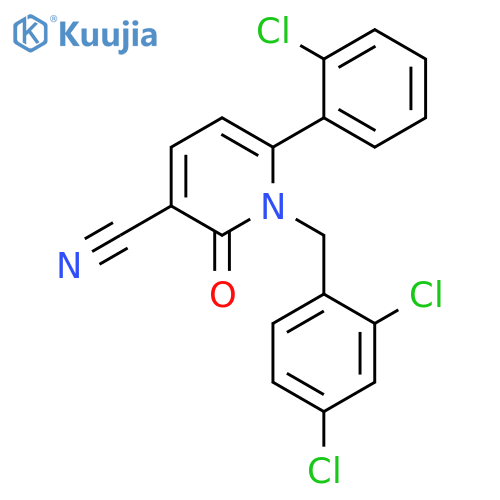 6-(2-Chlorophenyl)-1-(2,4-dichlorobenzyl)-2-oxo-1,2-dihydro-3-pyridinecarbonitrile structure