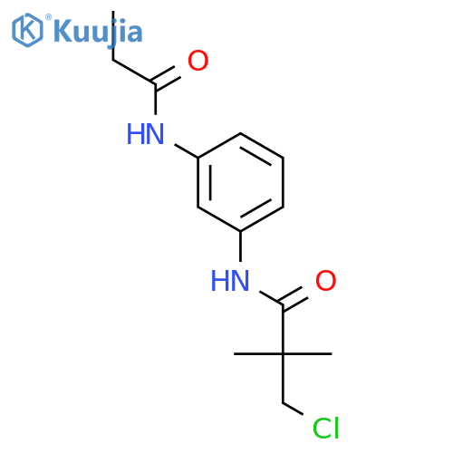 Propanamide, 3-chloro-2,2-dimethyl-N-[3-[(1-oxopropyl)amino]phenyl]- structure