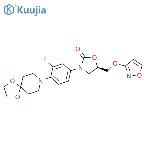 2-Oxazolidinone,3-[4-(1,4-dioxa-8-azaspiro[4.5]dec-8-yl)-3-fluorophenyl]-5-[(3-isoxazolyloxy)methyl]-, (5R)- structure