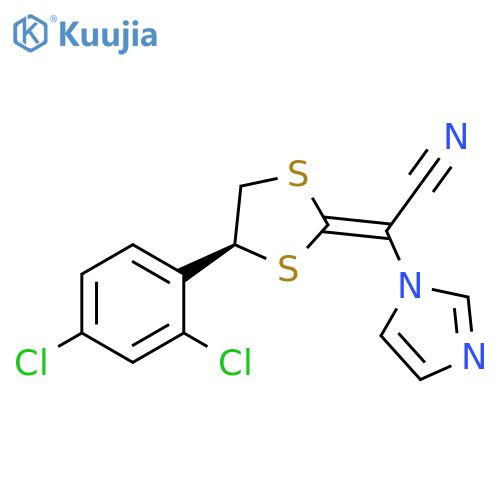 (S,Z)-2-(4-(2,4-dichlorophenyl)-1,3-dithiolan-2-ylidene)-2-(1H-imidazol-1-yl)acetonitrile structure