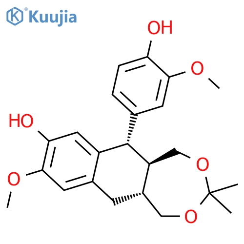 Naphtho[2,3-e][1,3]dioxepin-8-ol,1,5,5a,6,11,11a-hexahydro-6-(4-hydroxy-3-methoxyphenyl)-9-methoxy-3,3-dimethyl-,(5aR,6S,11aR)- structure