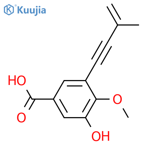 4-Hydroxy-3-(3-methyl-3-buten-1-ynyl)benzoic acid; 5-Hydroxy, 4-Me ether structure