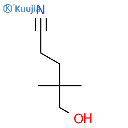 5-hydroxy-4,4-dimethylpentanenitrile structure