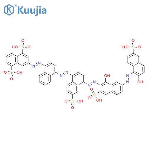 3-[[4-[[4-[[1-hydroxy-7-[(2-hydroxy-6-sulfo-1-naphthyl)azo]-3-sulfo-2-naphthyl]azo]-6-sulfo-1-naphthyl]azo]-1-naphthyl]azo]naphthalene-1,5-disulfonic acid structure
