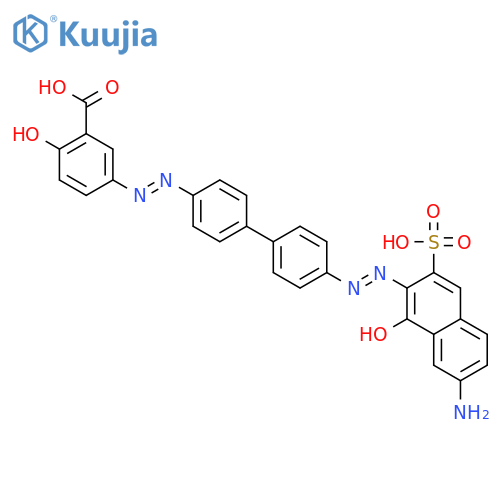 5-({4'-[(7-amino-1-hydroxy-3-sulfonaphthalen-2-yl)diazenyl]biphenyl-4-yl}diazenyl)-2-hydroxybenzoic acid structure