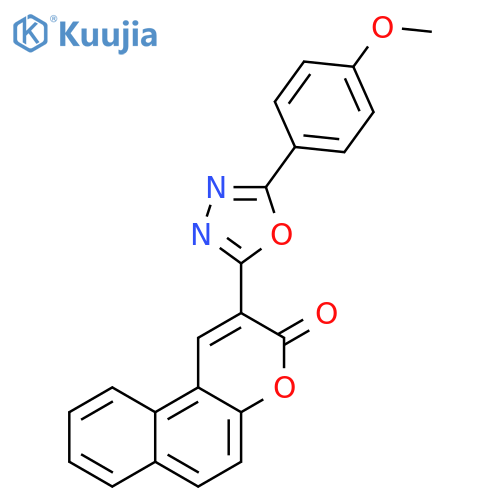 2-[5-(4-methoxyphenyl)-1,3,4-oxadiazol-2-yl]-3H-benzo[f]chromen-3-one structure