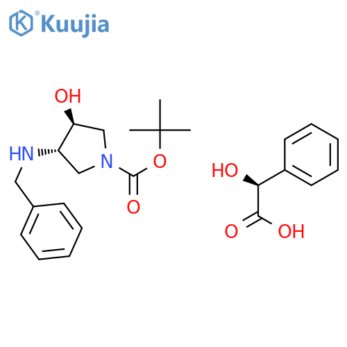 (3S,4S)-3-benzylamino-4-hydroxy-pyrrolidine-1-carboxylic acid tert-butyl ester (+)-mandelic acid salt structure