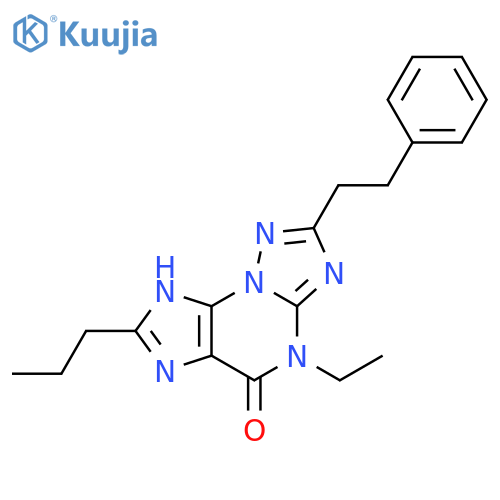 5H-[1,2,4]Triazolo[5,1-b]purin-5-one, 4-ethyl-4,8-dihydro-2-(2-phenylethyl)-7-propyl- structure