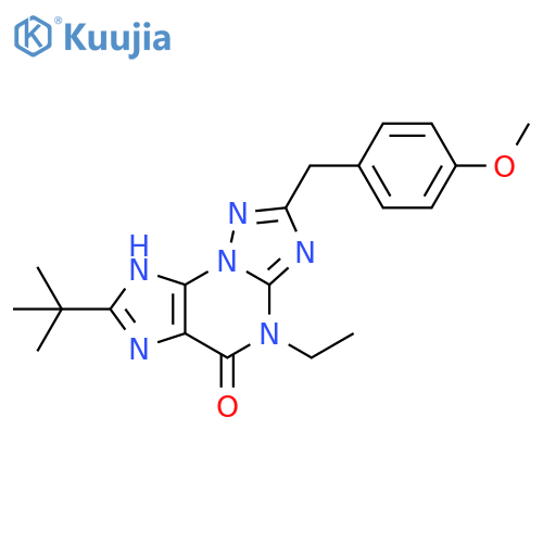 4H-[1,2,4]Triazolo[5,1-b]purin-5(6H)-one,7-(1,1-dimethylethyl)-4-ethyl-2-[(4-methoxyphenyl)methyl]- structure