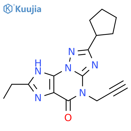 4H-[1,2,4]Triazolo[5,1-b]purin-5(6H)-one,2-cyclopentyl-7-ethyl-4-(2-propynyl)- structure