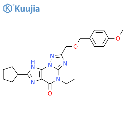 4H-[1,2,4]Triazolo[5,1-b]purin-5(6H)-one,7-cyclopentyl-4-ethyl-2-[[(4-methoxyphenyl)methoxy]methyl]- structure